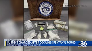 Suspect charged after cocaine and fentanyl found