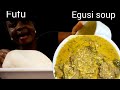 ASMR FUFU & EGUSI UKAZI SOUP MUKBANG|Nigeria food|soft eating sound|African food mukbang