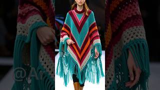 Latest Crochet poncho/cape/shawl designs/ideas knitted with wool#youtubeshorts#crochet#poncho#ideas