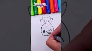 Cómo dibujar una PIÑA kawaii en segundos  - ideas de dibujos fáciles y rápidos