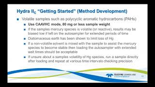 Teledyne Leeman Labs Increase Lab Productivity with Hydra IIC Hg Analyzer Webinar Recording