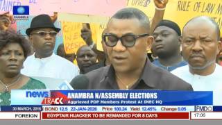 Aggrieved PDP Members Protest At INEC HQ Over Anambra N. Assembly Polls