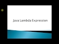 What is Lambda Expression in Java 8?