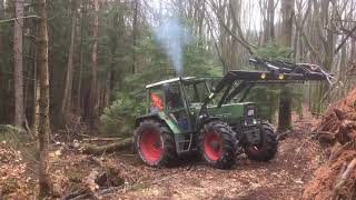 Fendt 308 Bj 81 beim Holzrücken 4