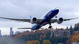 Boeing Company 777-9 Takeoff From Boeing Field