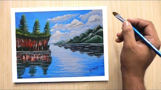 How to Paint Mountain Landscape Step by Step Tutorial for Beginner