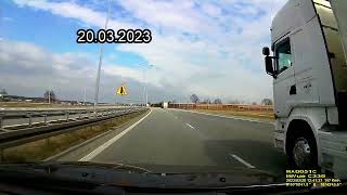 Przejazd autostradą A1 i trasą S8 Mszana - Warszawa 20.03.2023