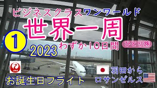 ドキドキわくわくの世界一周💛スタートはお誕生日フライト！JALの和牛マジおいしすぎ！