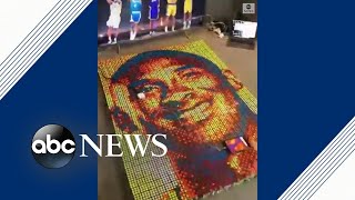Kobe Bryant fan creates Rubik's Cube mosaic to honor Lakers legend | ABC News
