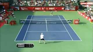 Amazing Shot by Gael Monfils against Andy Roddick [Tokyo 2010]