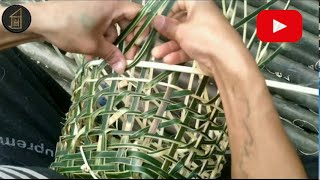 How to make a bamboo basket (Hang)from Bamboo || weaving a carrying bamboo basket|| Ep-04