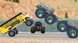 Episode 4 - Revenge of the Meg - Heavy 8X8 Truck VS 4X4 Monster Shark and Turbo Bus in BeamNG.drive