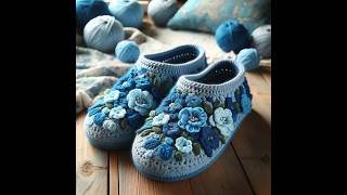 knitted wool shoes #knitted #design #crochet #shoes