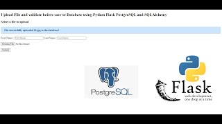 Upload File and validate before save to Database using Python Flask PostgreSQL and SQLAlchemy