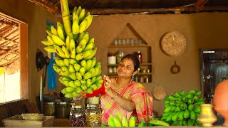 Delicious RAW BANANA Recipes From Our Village Mud House | Valakkai Varuval | Valakkai Bajji