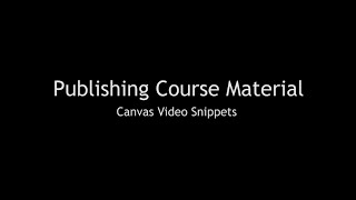 Publishing Course Material