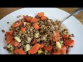 the most delicious lentils￨warm lentil salad with apples and carrots