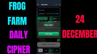 Frog Farm Daily Cipher Code 24 December | Frog Farm Cipher Code Today | Frog Farm Daily Cipher