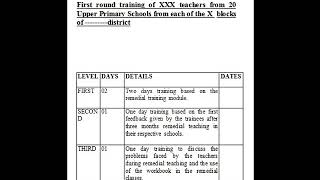 Remedial Training Report Format