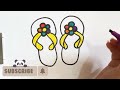 How to draw and color cute slippers  Slippers Drawing, Painting And Coloring For Kids And Toddlers