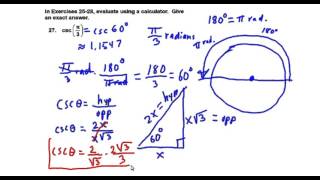 Precalculus Chapter 4.2 Exercises 25-40 Evaluate Trigonometric Ratios Using a Calculator