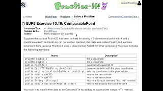 Exercise 10.19 (comparablePoint) Java Tutorial || Practice-It