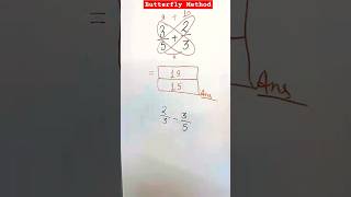 Mastering fraction subtraction using Butterfly Method #trending
