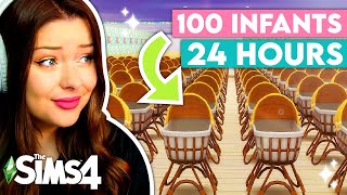 The Sims 4 100 INFANT Challenge.. But in 24 Hours