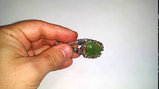 Pendant Natural Prehnite 925 Sterling Silver