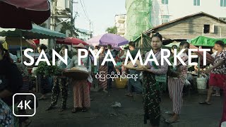 Myanmar Market Ambience 2023 | San Pya Market Yangon | Binaural Sound