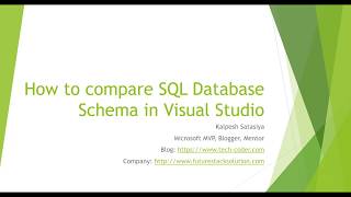 How to Compare SQL Database Schema in Visual Studio