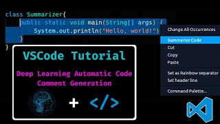 Deep Learning Automatic Code Comment Generation VS Code Extension