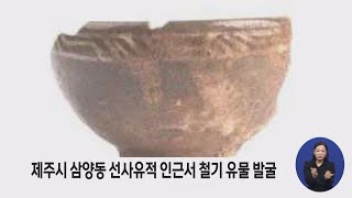 제주시 삼양동 선사유적 인근서 철기 유물 발굴