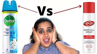 🔴 Dettol Disinfectant Spray Vs Lifebuoy Germ Kill Spray | Which One Is Better ? Review / Demo