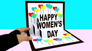 How to make Women's Day Popup Card / Handmade easy card Tutorial