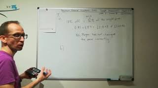 Reform maths functional skills Sample Assessment L2 (Calc) - Q7 (PERCENTAGE DECREASE)