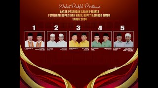 Saksikan Debat Pertama Calon Bupati dan Wakil Bupati Lombok Timur.