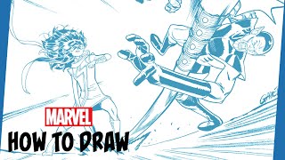 How to Draw Ms. Marvel (Kamala Khan) W/ Javier Garrón | EN ESPAÑOL