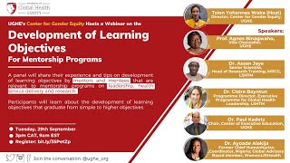 Development of Learning Objectives in a Mentorship Program