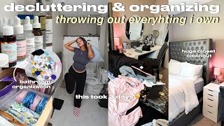 THROWING OUT EVERYTHING I OWN! | extreme life declutter + organize  🧽🖇️