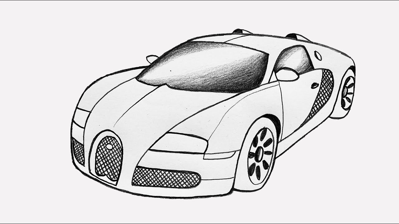 How To Draw The Bugatti Veyron - How To Draw A Bugatti Car - Bugatti ...