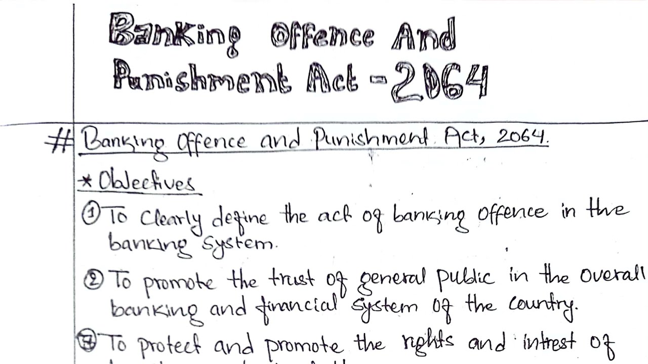 Banking Offence And Punishment Act 2064 Youtube