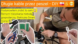 Remont mieszkania10- Jak przeciągnąć kable Ethernet przez peszel? Trik z odkurzaczem zaciskanie RJ45