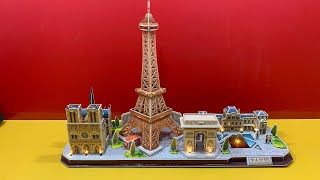 DIY Craft Instruction 3D Puzzle Cubicfun PARIS LED