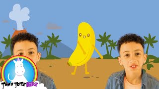 Banana Song | Fruit | Dinosaurs | Healthy Eating | Dance | Fun | Summer | Dinosaur Fun |TinyTotzKidz