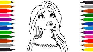 Frozen 3 Elsa Drawing, Coloring Pages | Let's Draw Elsa Queen