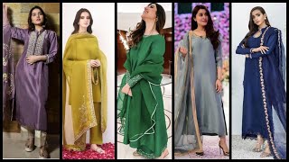 So beautiful partywear silk suit design 2023 for ladies / New suit designs 2023