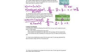 11-4 Conditional Probability Video Notes - Algebra 2