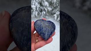 Sunset Sodalite Blue Heart Palm Stone Focus Energy Intuition 29808E