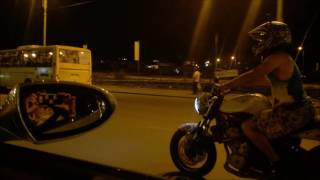 BMW M5 E60 Tuned 550hp vs Kawasaki EX 650 ninja stock